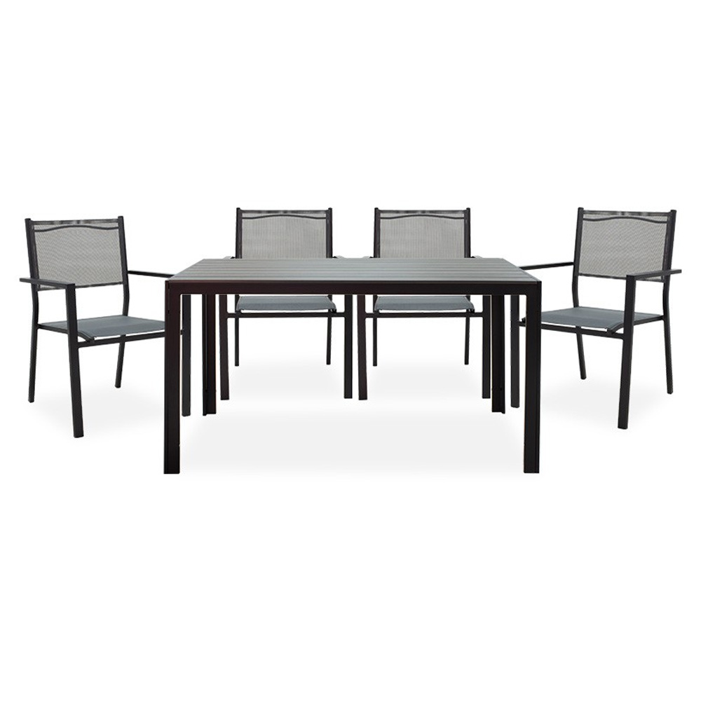 380309-6 380309 6 Σετ Τραπεζαρία Κήπου 5τμχ Nares-Moly Αλουμινένιο Μαύρο