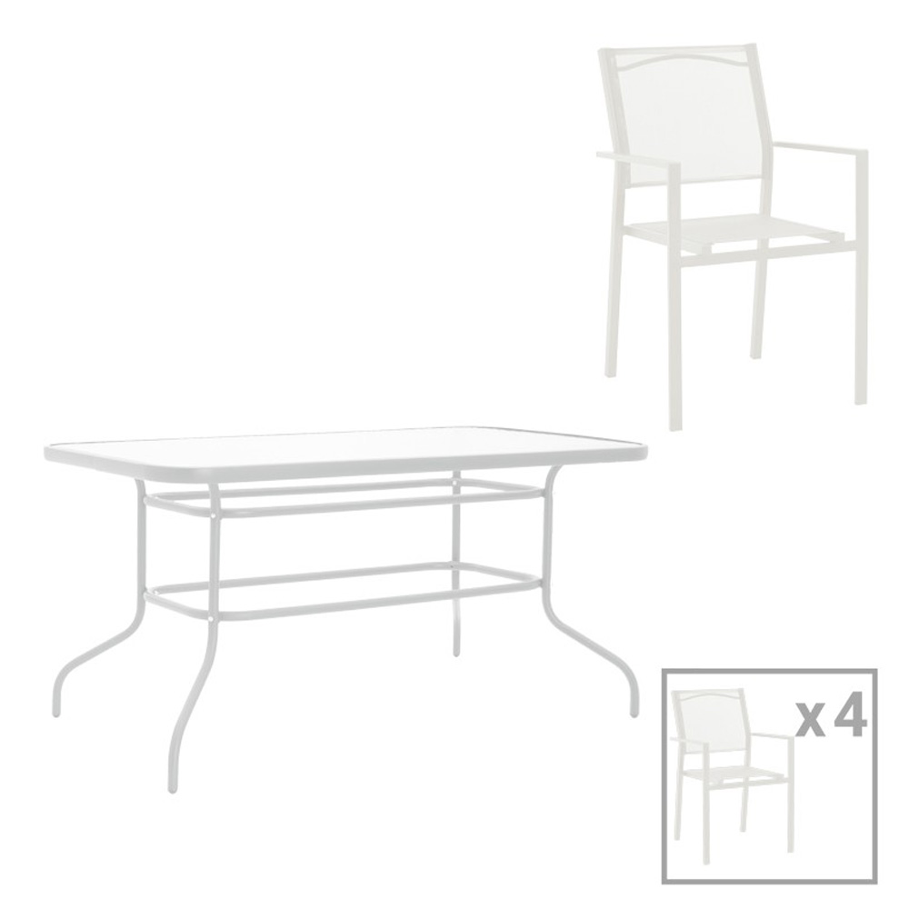 038867-10 038867 10 Πτυσσόμενο Σετ Τραπεζαρία Κήπου 5τμχ Valor-Confidence Μεταλλικό Καφέ