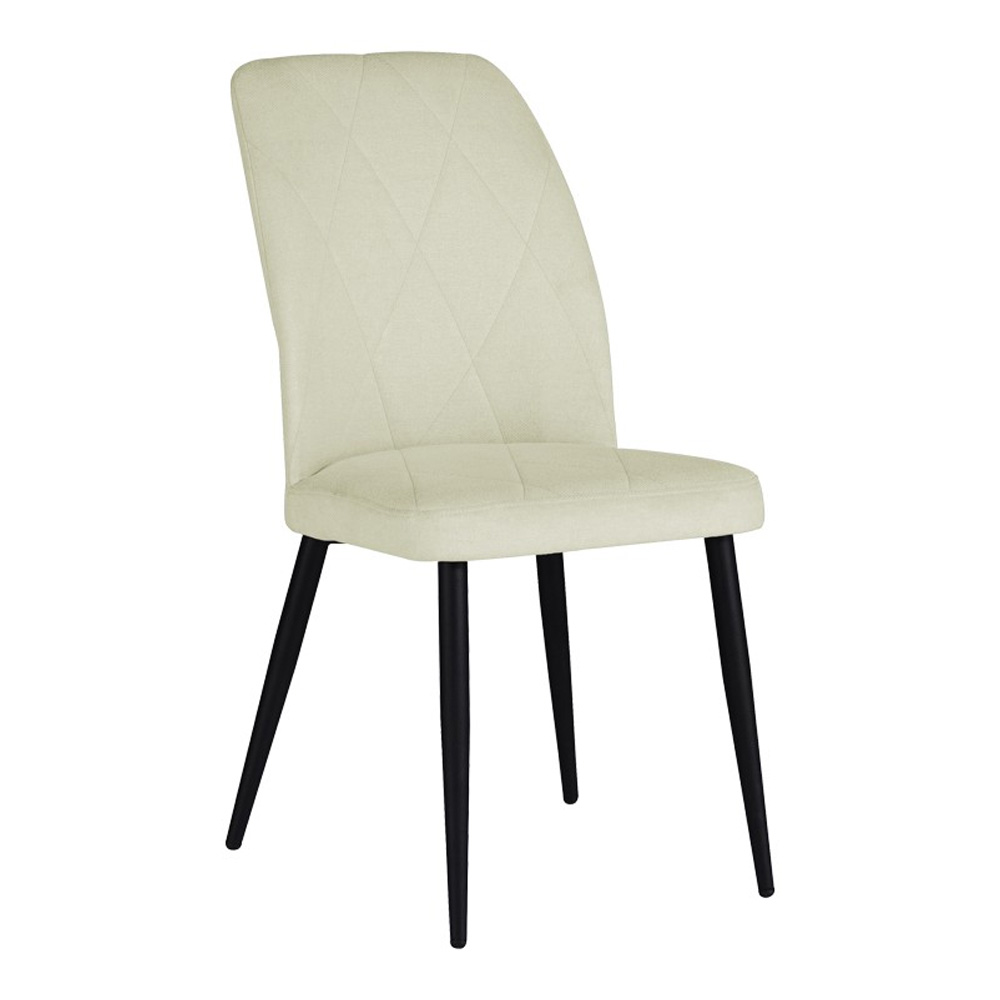 0381077-6 0381077 6 Καρέκλα Κουζίνας Υφασμάτινη Εκρου - Μαύρο